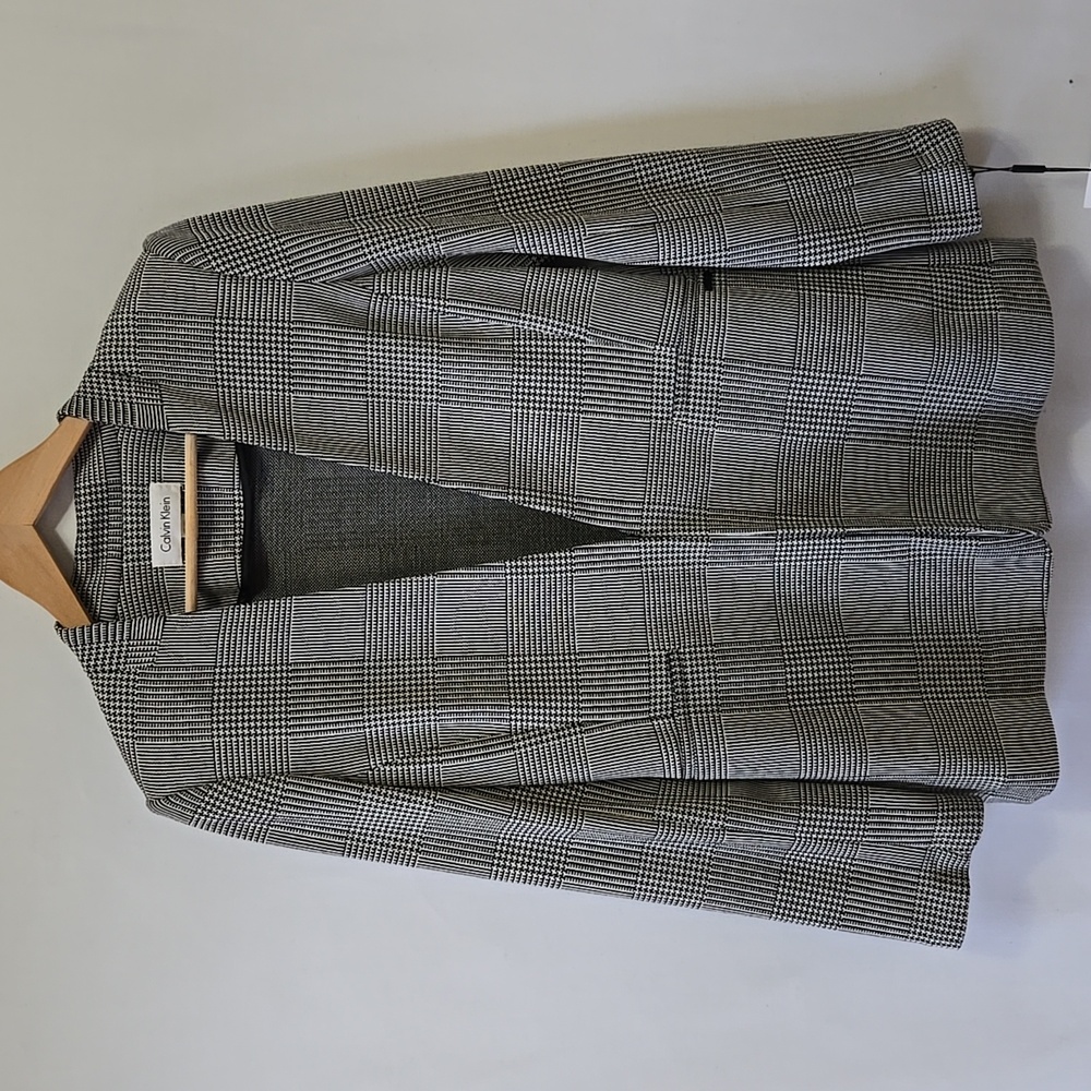 Calvin Klein Houndstooth Blazer Jacket Size 8 Career Office Classic‎ Business